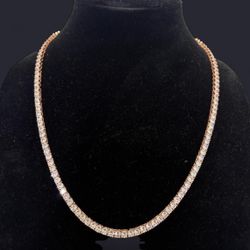 Rose gold tennis necklace 22inch 4mm
