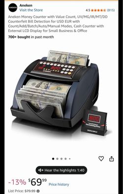 Money Counter with Counterfeit Detection