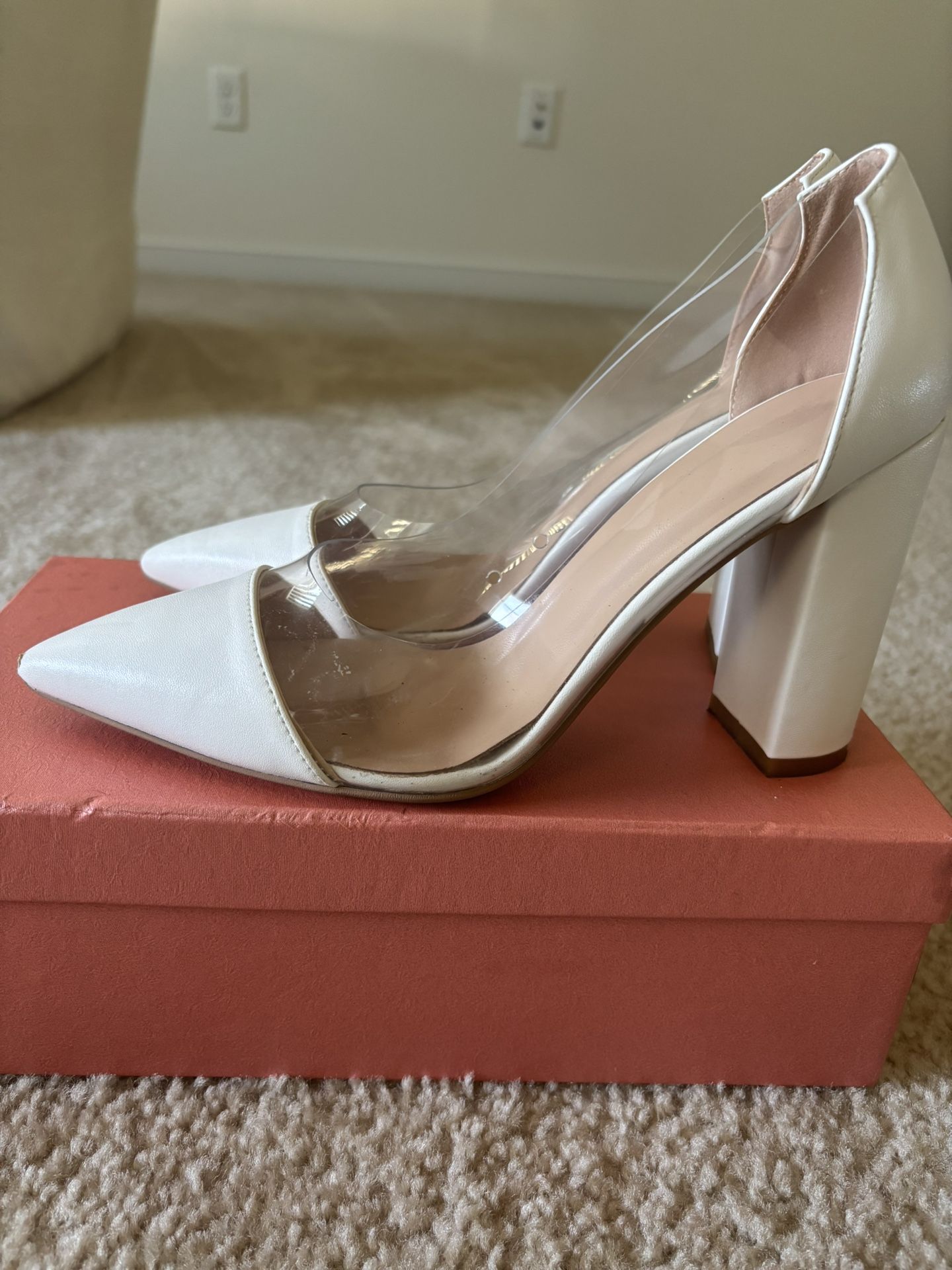Clear Block Heels