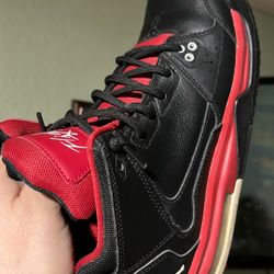 Nike Air Jordan Flight Origin sneakers, featuring a black, white, and gym red color scheme