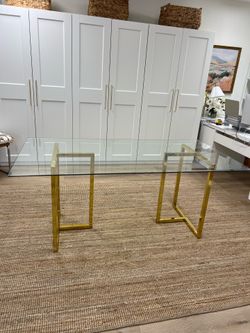 Large glass top table