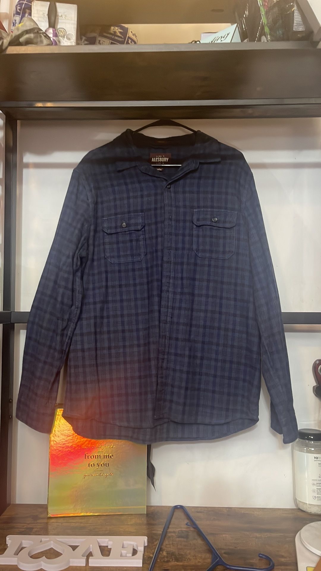 Alesbury Blue Plaid Button Up Mens