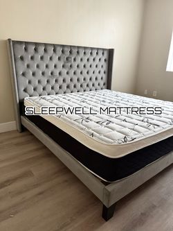 King bed frame with mattress
