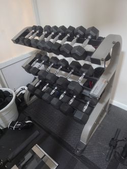 Iron grip dumbbells with stand