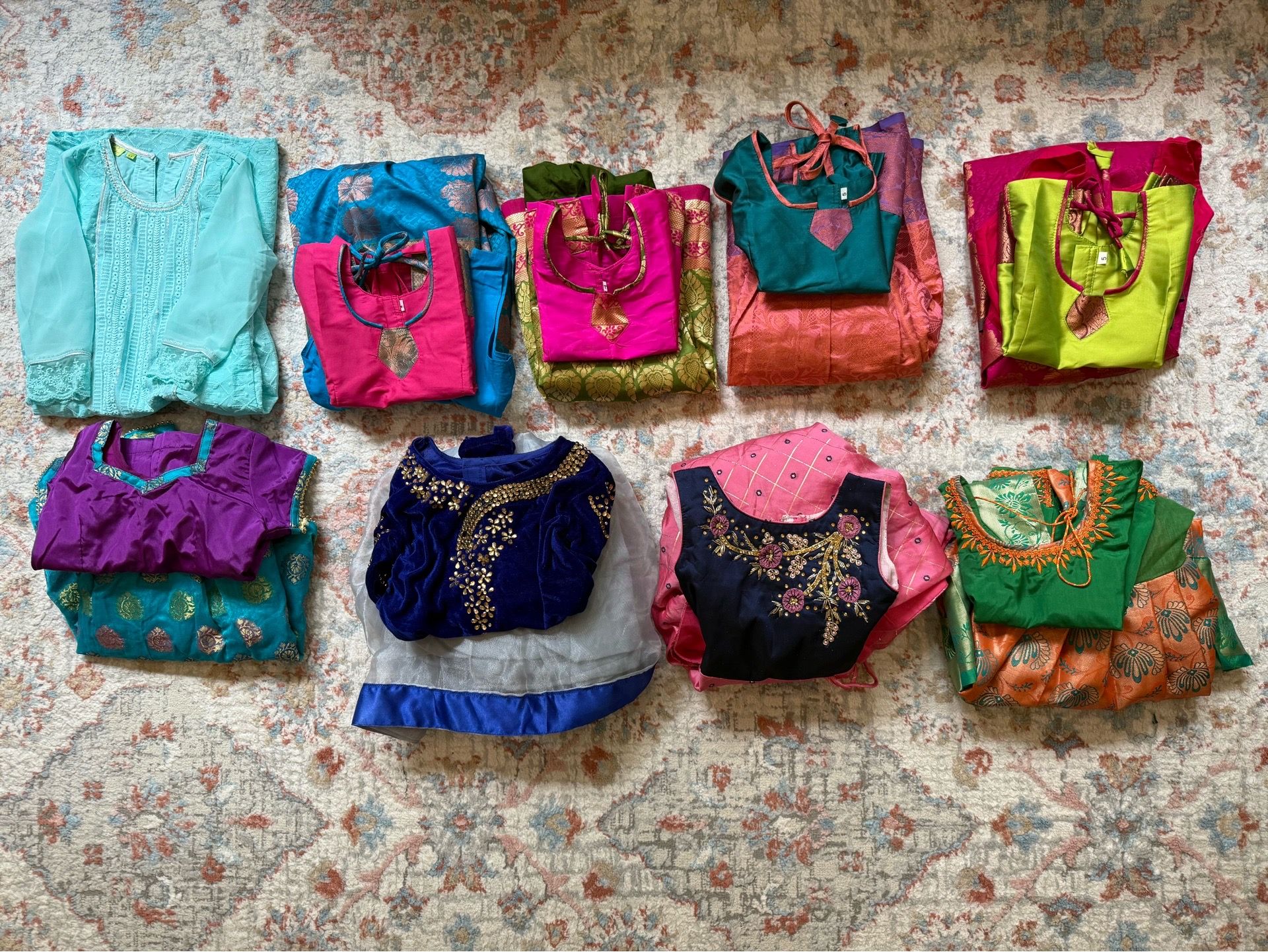 Indian festival traditional dresses for 4 and 5 year olds lehenga, pattu pavadai, kurti