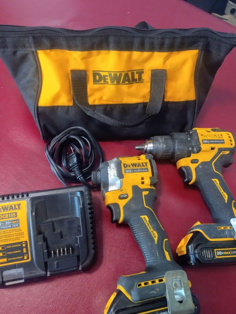 Dewalt
20V MAX XR Cordless Drill/Driver, ATOMIC Impact Driver 2 Tool Combo Kit, (2) 2.0Ah Batteries, Charger, and Bag