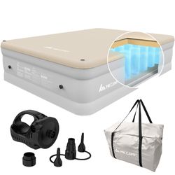 micoe Memory Foam Air Mattress for Camping 16-inch Height Queen Air Mattress for Camping Quick Inflate/Easy Set Up Inflatable Mattress Home & Guests Q