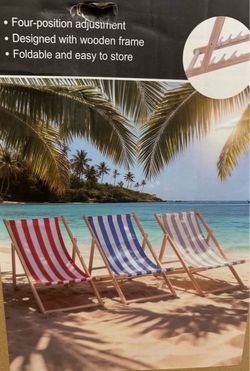 Folding Wooden Frame Beach Deck Chair