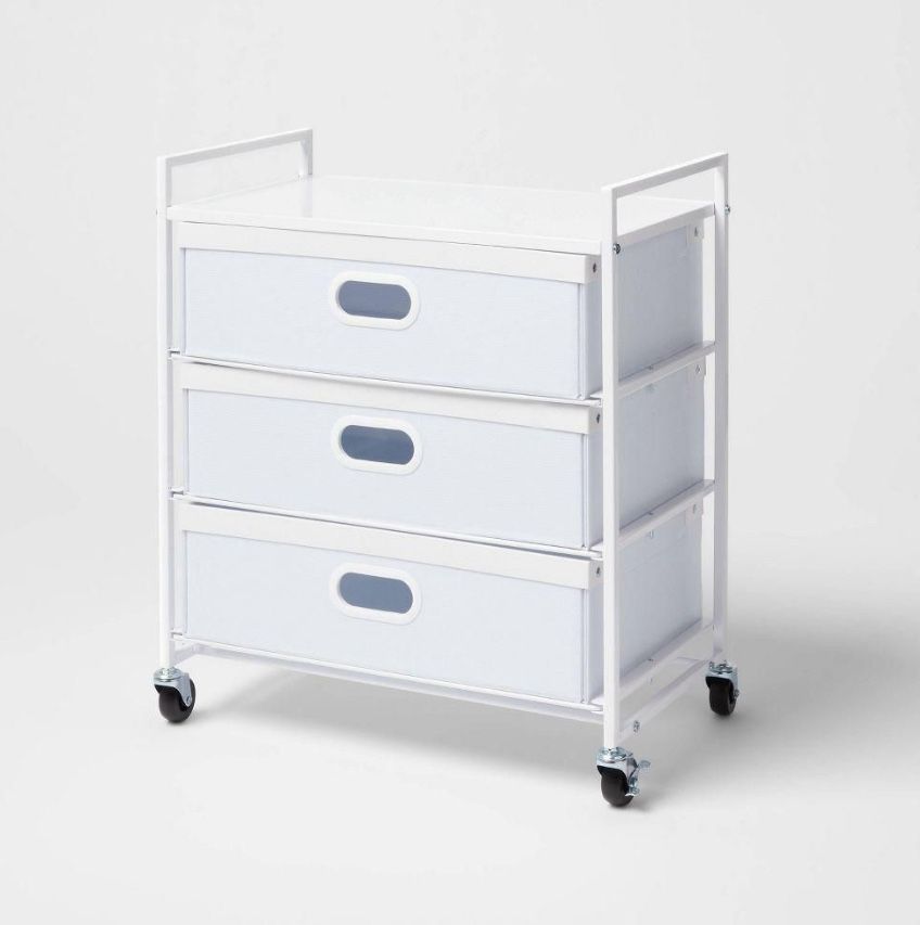 3 Drawer Cart On Wheels, Storage Cart