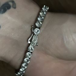 14 karat white gold bracelet not plated