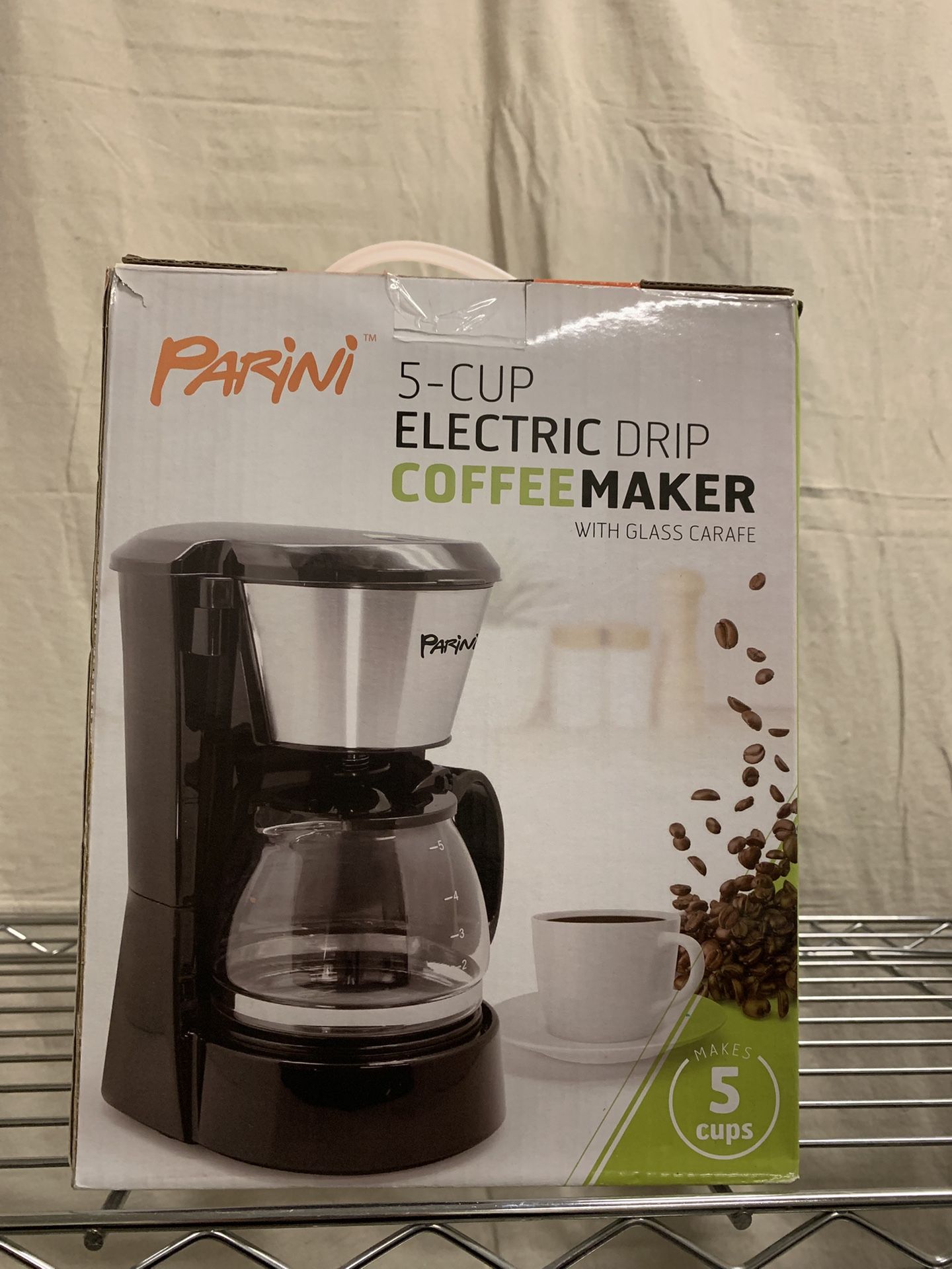 Parini 5 Cup Electric Coffee Maker CM-1015 New