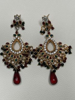Pakistani Beaded Drop Embellished Earrings 