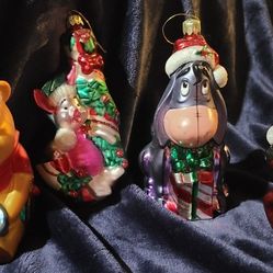 4 DISNEY Pooh & Character Ornaments
