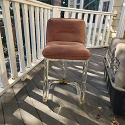 Rare Vintage 1970s Lucite Swivel Barstools – Leon Frost (Signed)