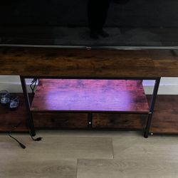 Just The Furniture | LED TV Stand for 75 70 Inch TV with Fabric Drawers LED