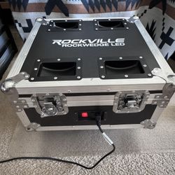 Rockville RockWedge LED DJ Lighting Flight Case with Power Strip & Wheels