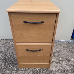 Wood Veneer 2 Drawer Vertical Filing Cabinet 