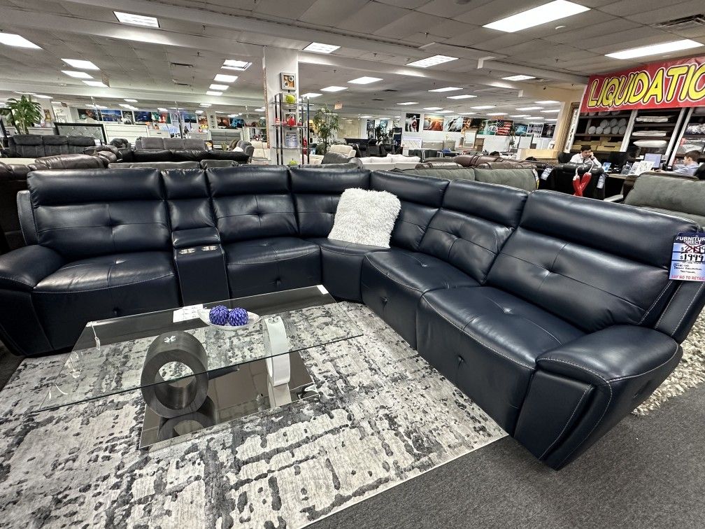 Navy Reclining Sectional At Ridiculous Price With FREE Rug Only For Memorial Weekend Sale 🇺🇸🔥