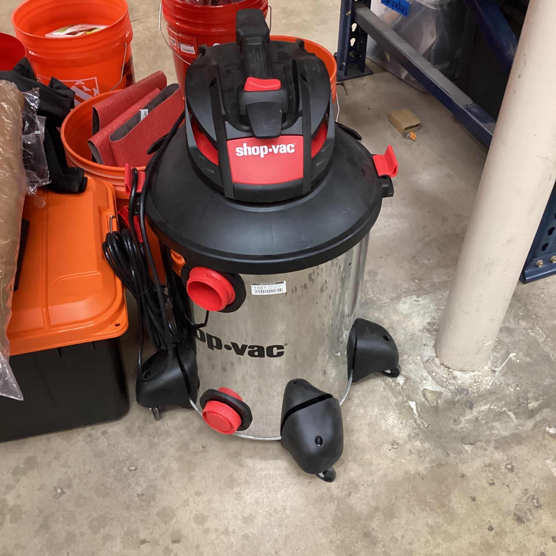 (Used Like New) Shop-Vac 12 Gallon 6.0 Peak HP Wet/Dry Vacuum, Stainless Steel Tank, 3 in 1 Function Portable Shop Vacuum with Attachments