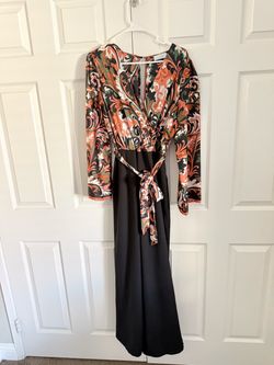 Long Sleeve Printed Jumpsuit