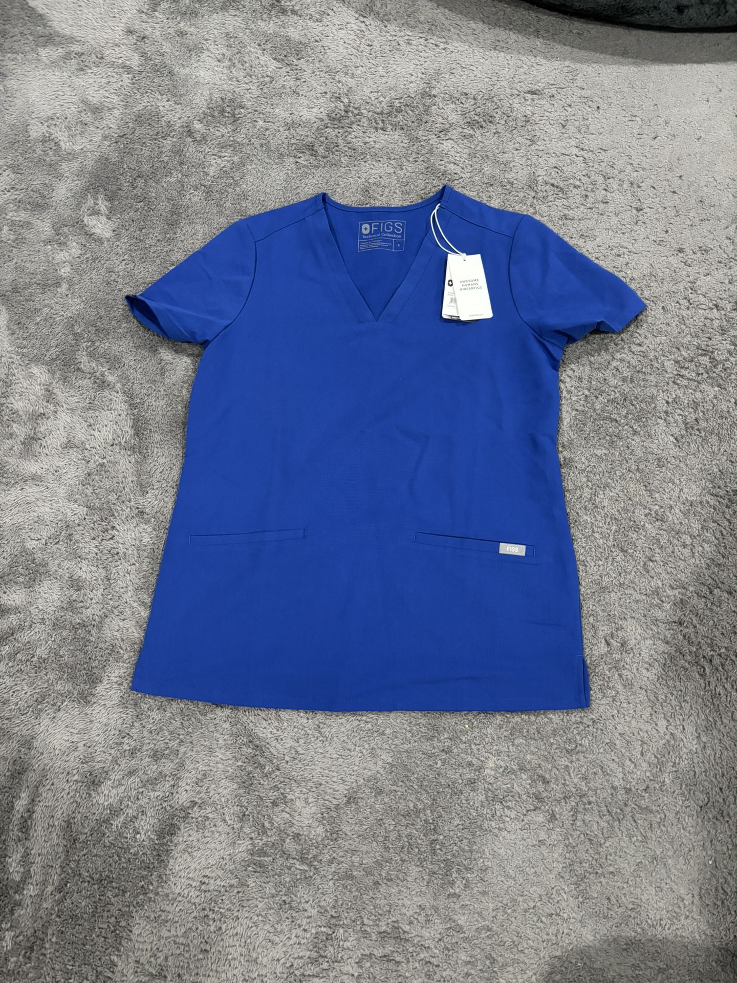Small FIGS Winning Blue Scrub Top NWT