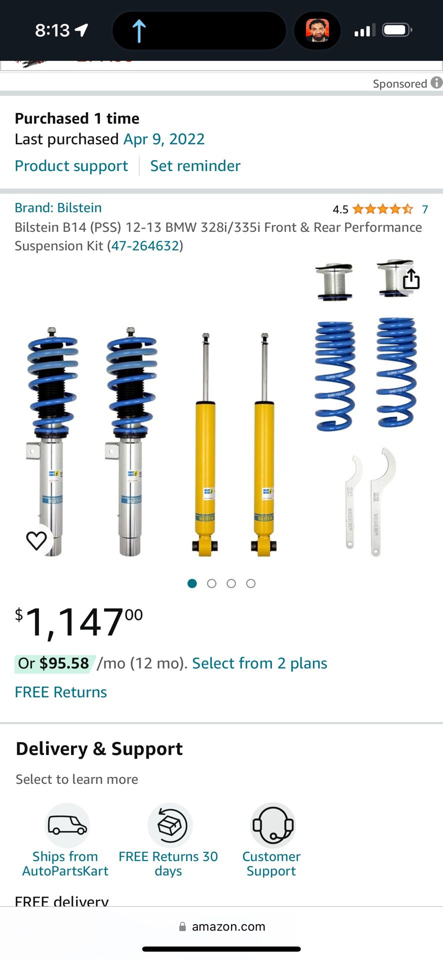 (coilovers) Bilstein B14 (PSS) 12-13 BMW 328i/335i Front & Rear Performance Suspension Kit