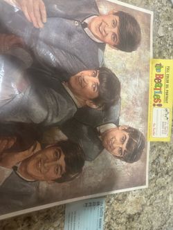 Vintage Beatle buddies original oil portrait with membership card