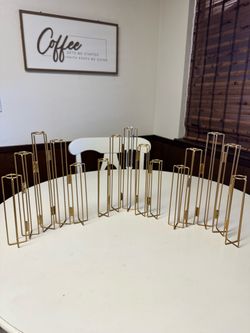 Gold Hinged Metal Test Tube Vases