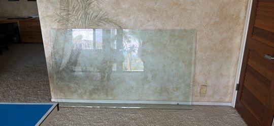 72” x 42” beveled glass dining table without a base