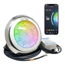 Life-Bulb Smart Pool LED Pool Lights for Inground Pool, Wall Mounted, Color Changing with Remote - 75ft Cable, Works with Remote or Phone App - iOS/An