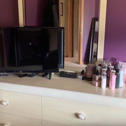 Dresser, Mirror, and Nightstand 