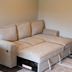 Luxury Gray Sectional Pull Out Sofa Bed W Storage In Chase 