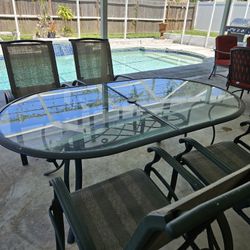 Patio Dining Set With Reclining Chairs