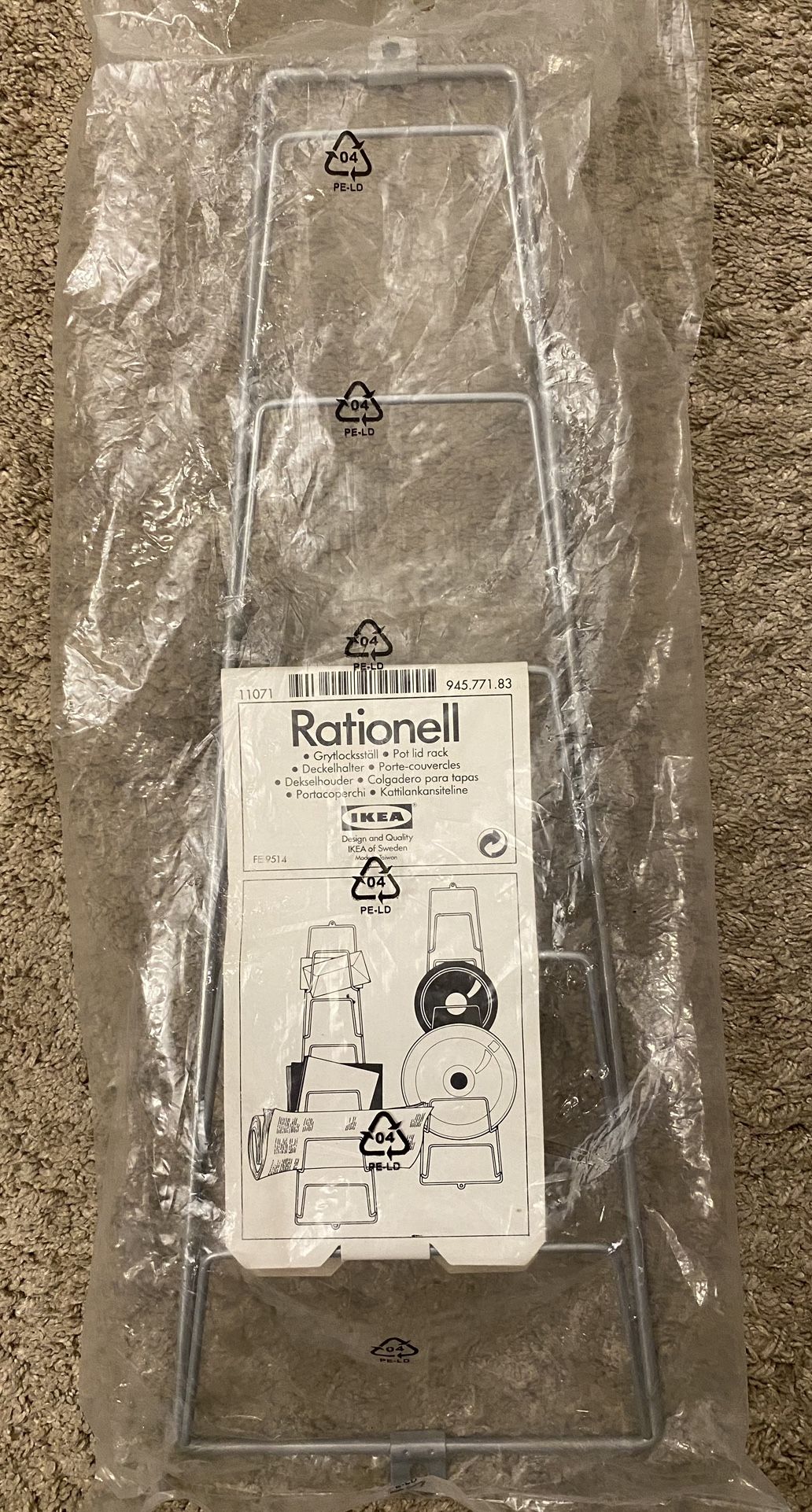 IKEA Rationell Pot Lid/Mail Metal Rack Holder Organizer (NEW)