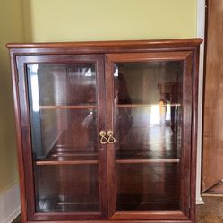 Beautiful Wood Glass Hutch Curio Cabinet