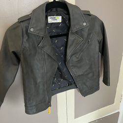 Grey Leather Jacket 