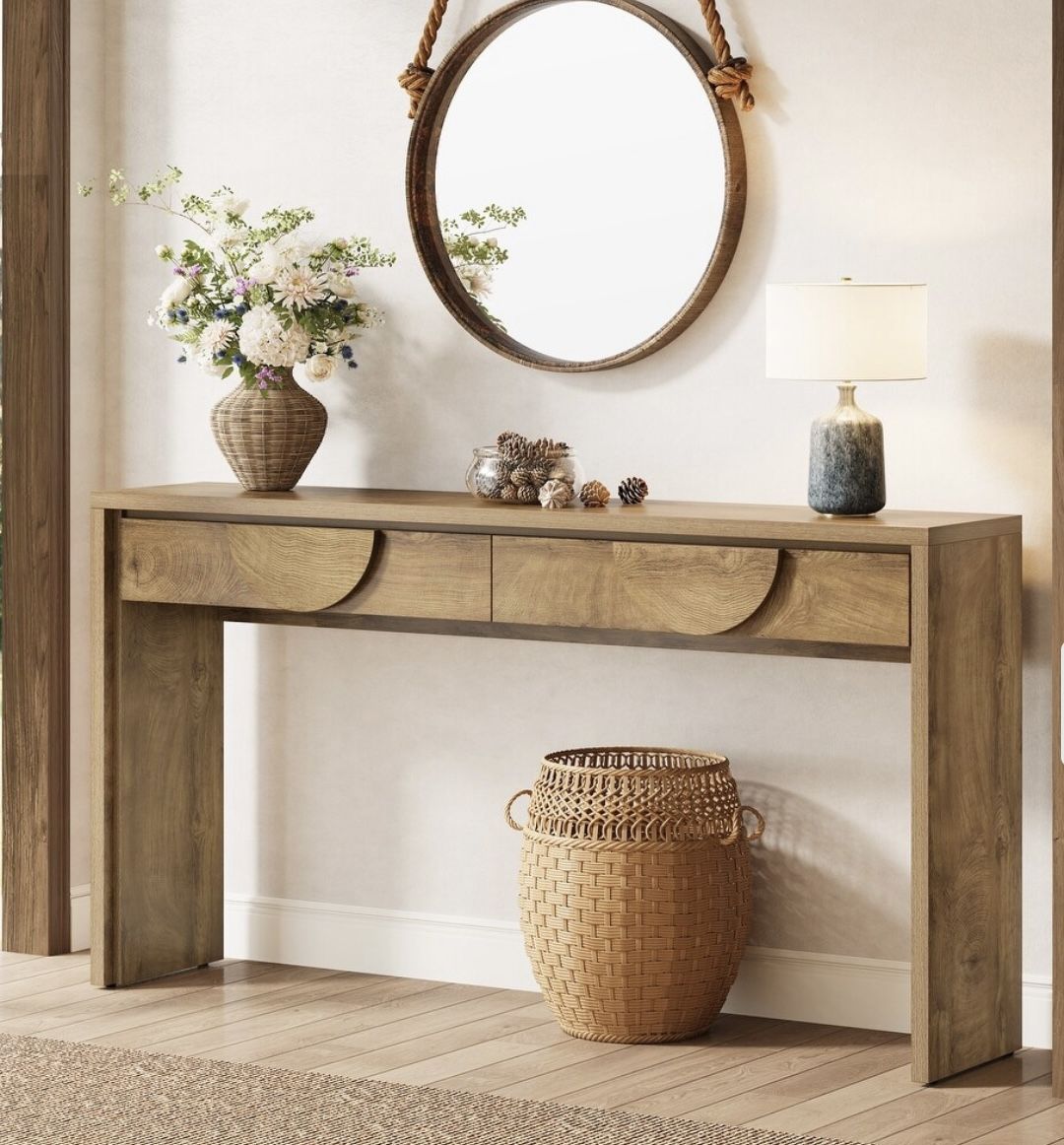 XK00832 63-Inch Console Table with 2 Drawers
