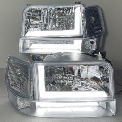 LA Zona Auto Parts 1992 to 1996 Ford F150 F250 F350 Bronco LED Headlights Luces Micas Calaveras Micas Faros 