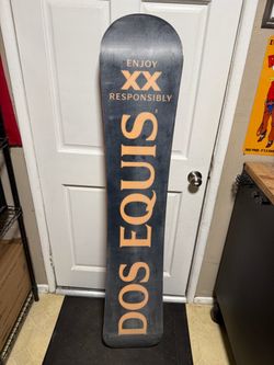 Dos Equis Brand Snowboard Advertisement Sign Display Man Cave Snow