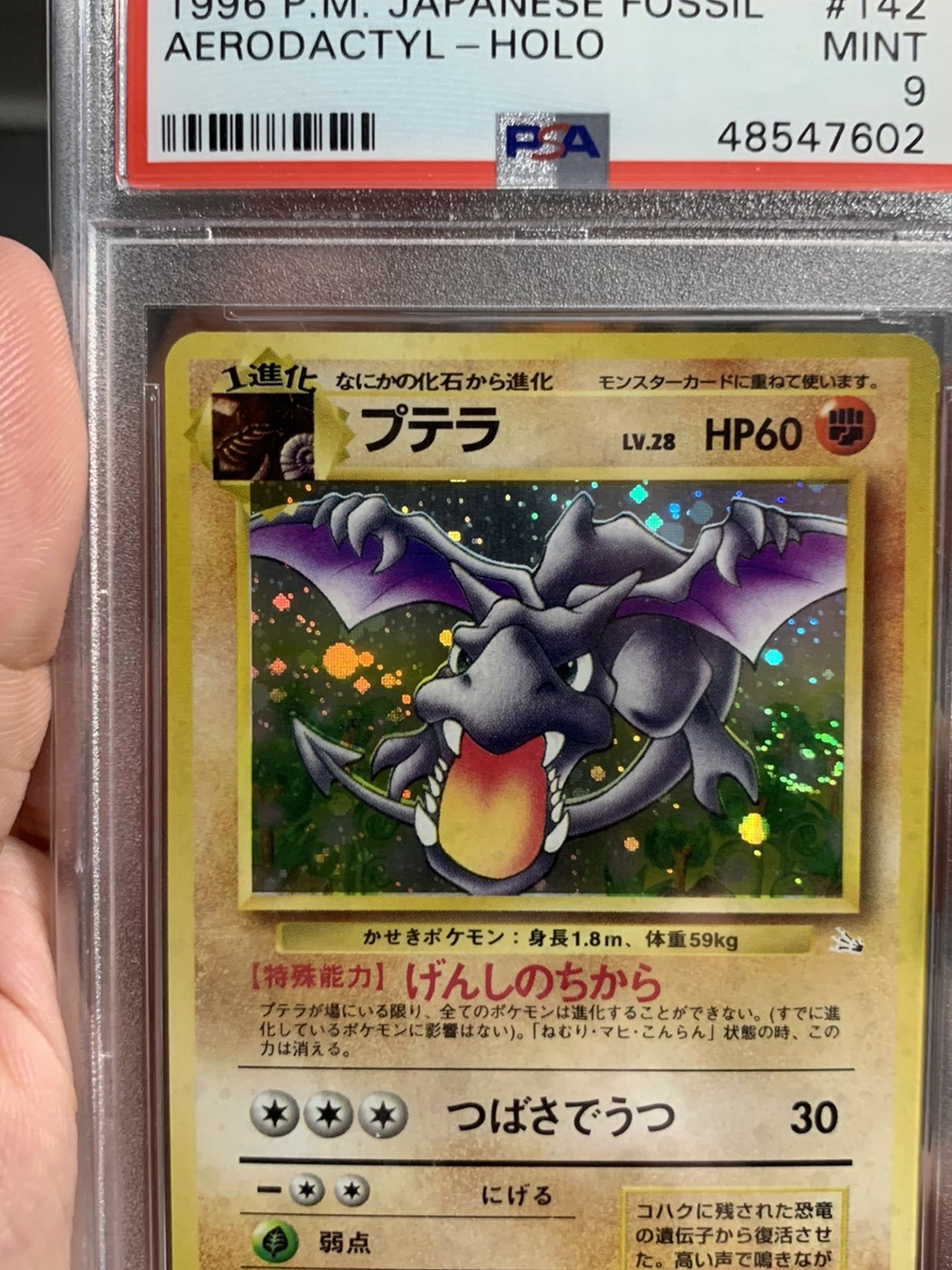 Vintage Japanese Pokémon Card from 1996 PSA 9 Aerodactyl (East Bay Area Meetups)