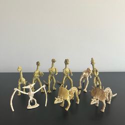 Dinosaur Skeleton Fossil Toy Figures Cake Toppers 9 Pc Science Educational