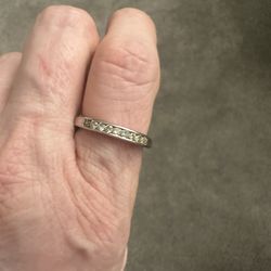 1/3 CT DIAMOND BAND RING - Size 7 Sterling Silver
