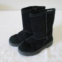 Girls Black Suede Boots Size 9