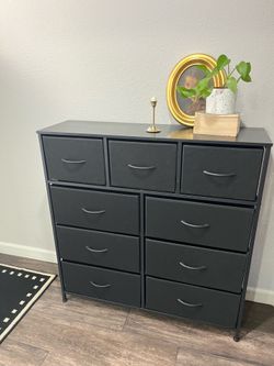 9 drawer dresser black simple fabric drawers