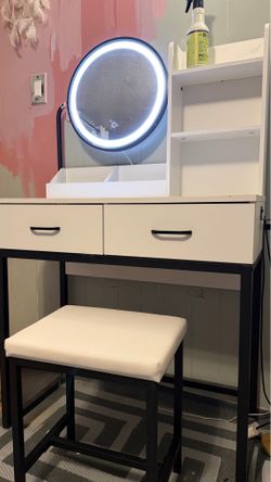 White and black vanity