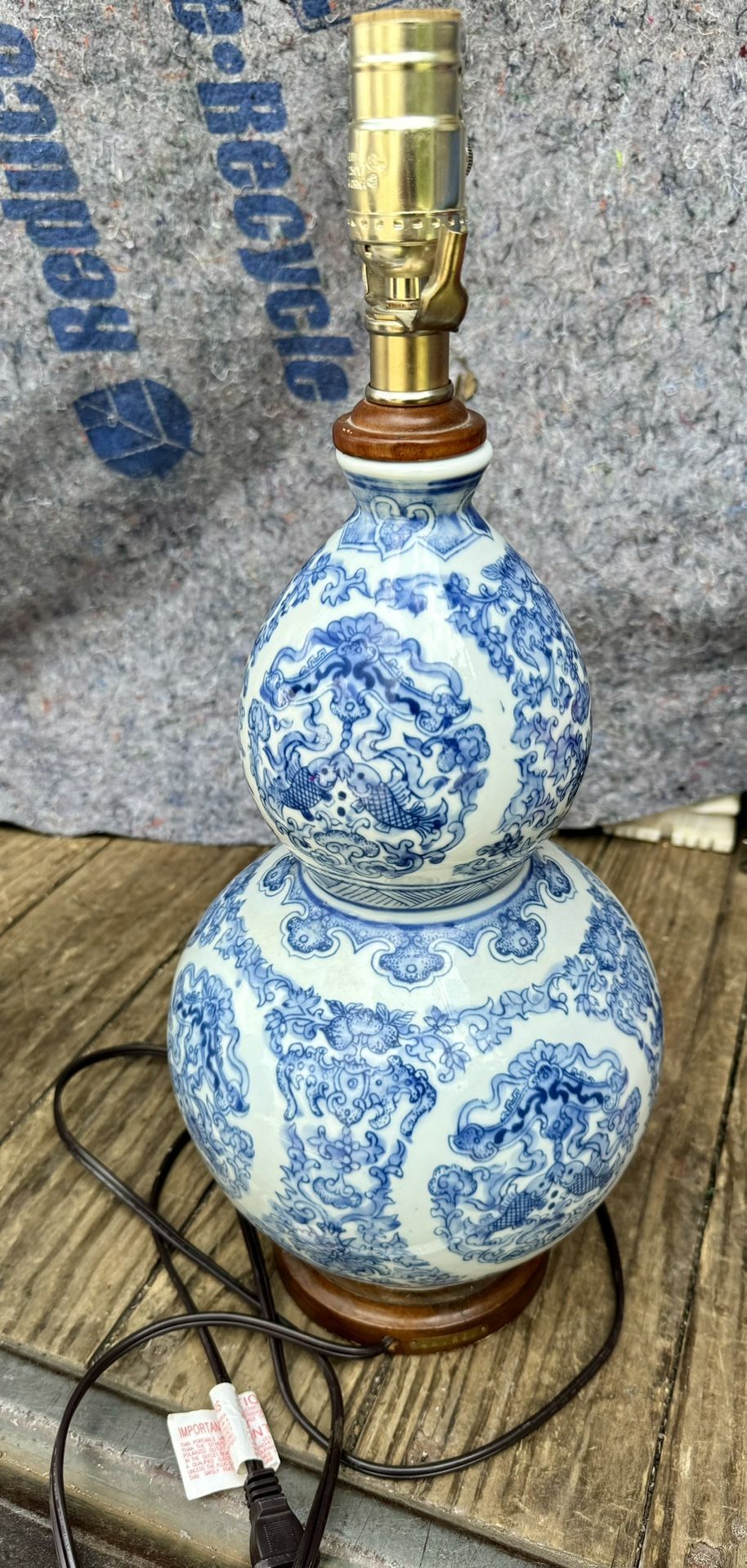 Vintage Blue and White Ralph Lauren Lamp