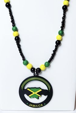 Jamaican flag Beaded Necklace