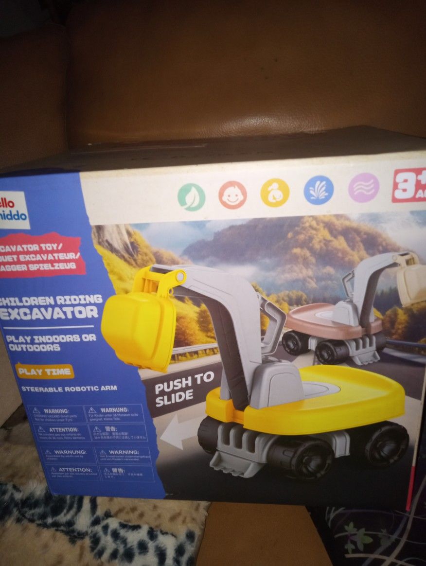 Children Riding Excavator