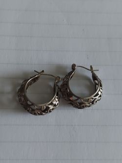Pair of sterling silver earrings