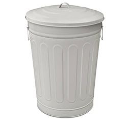 New 13 Gallon Steel Round Trash Can With Lid 